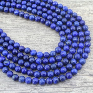Natural Faceted Blue Lapis Lazuli Beads,4/6/8/10/12mm Gemstone Beads,Healing Gemstone,DIY Jewelry,Jewelry Making,Wholesale-15.5inchs-QM0017