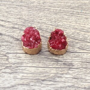 15x20MM Red Teardrop Natural Druzy Pendant,Loose Teardrop Pendants Supply,DIY Pendant Necklace,High Quality Druzy Pendants,Wholesale-NR063