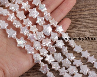 AAA+ 10-12MM White Five Pointed Star Shape Freshwater Pearl Strand,Jewelry Making,0.8mm Hole-AL001