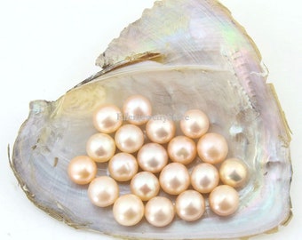 10 Pcs Natural Pink Freshwater Pearls,AAAA Pearls Supplies,Loose Round Pearls,No Hole Pearls,Bulk Wholesale Pearls,Jewelry Making,DIY-C-#4