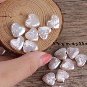 Rare Natural White Heart Shape Pearls Beads,White Heart Freshwater Pearl,Loose Pearls for DIY Pearl Pendant/Dangle Earrings,Wholesale-WH009
