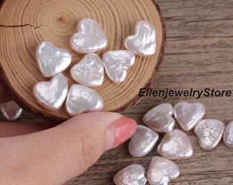 Natural White Heart Shape Freshwater Pearl,Loose Pearls for DIY  Pendant/Earrings,Wholesale,Gift-WH009