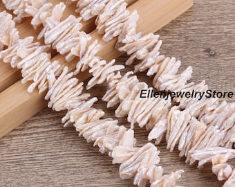 Natural White Keshi Freshwater Pearl, Natural Freshwater Keishi Reborn Pearl Beads, High Lustrous Genuine Pearl, Half/One Full Strand, ZS009