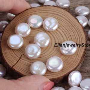 11x11mm,1 Piece Natural White Freshwater Coin Pearls,High Luster Pearls,Genuine Freshwater Button Pearls,DIY Pearls Earrings/Necklace-WH0010