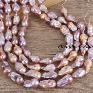 13-15x22-23 MM hochwertige Flameball Barock Perlen, natürliche lila Perlen, lose Perlen für DIY Halskette / Armband / Ohrringe, Großverkauf-YHZ004-5