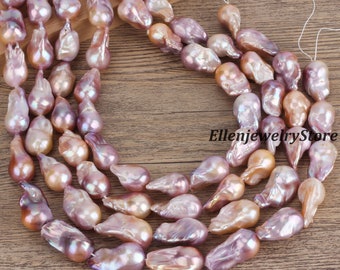 13-15x22-23MM High Quality Flameball Baroque Pearls,Natural Purple Pearls,Loose Pearls for DIY Necklace/Bracelet/Earrings,Wholesale-YHZ004-5