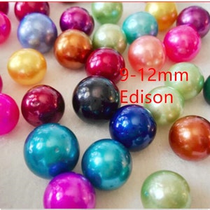 10 Stück lose Edison Perlen, hochwertige 9-12 mm Regenbogen Perlen, bunte Perlen ohne Loch, runde Perlen für Käfiganhänger, Großhandelsperlen