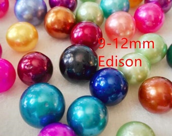 5 PCS Loose Edison Pearls,AAA Grade 9-12mm Rainbow Pearls,Wholesale Colorful Pearl,Pearls For Cage Pendants,Bulk Supply,Pearl Party-ADMIX02