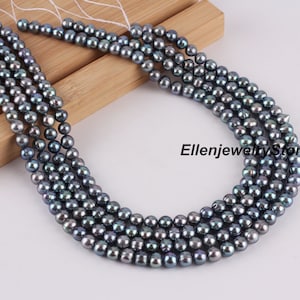 8-9mm High Luster Black Natural Freshwater Pearls,Loose Peacock Black Round Pearls,DIY Black Pearls Jewelry,Wholesale Pearls,Pearls Gifts