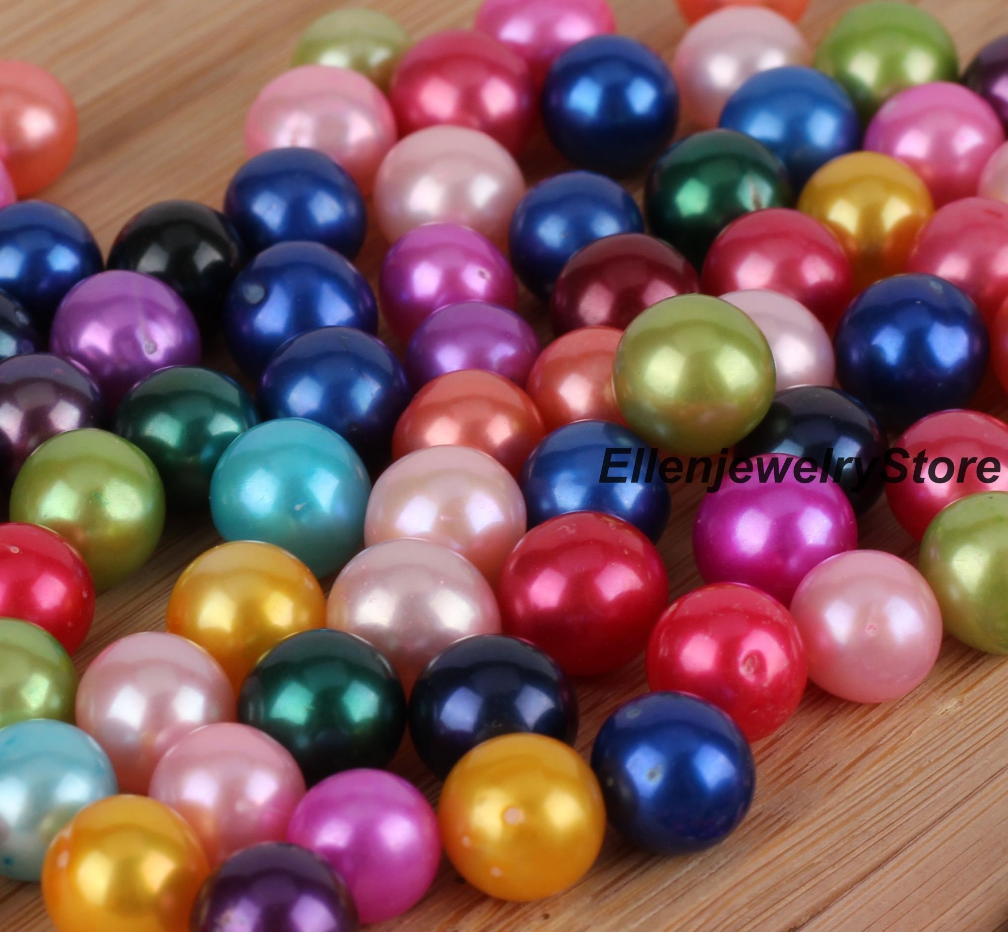 XSEINO Pearl Beads，3200PCS 8mm and 6mm，46 Colors Multicolor Pearl Beads  Loose Pearls for Crafts with Holes for Jewelry Making, Small Pearl Filler