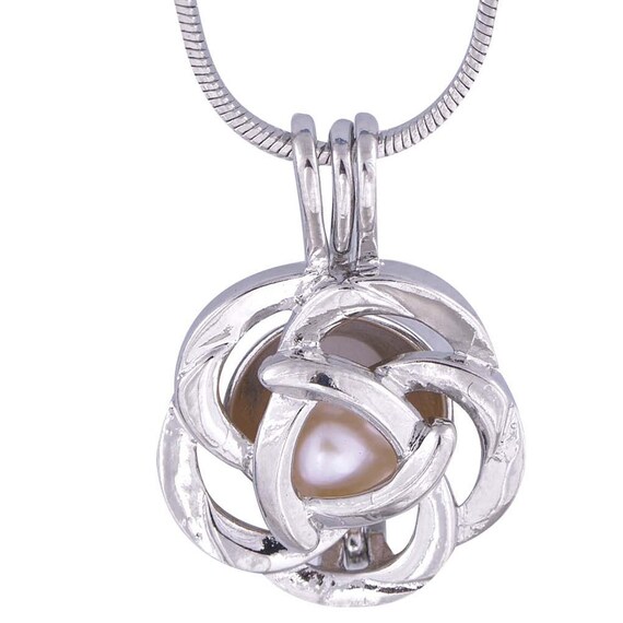 1PCS Cage Freshwater Pearl Pendant 