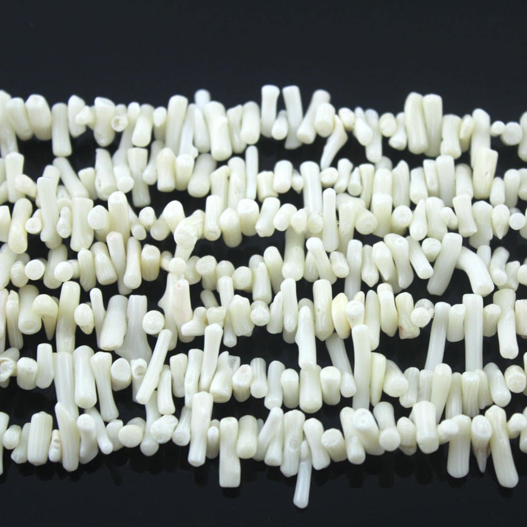 Coral Beads White Coral Beads Branch Coral Beads Stick Coral Etsy