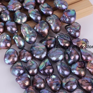 19-20x25mmPeacock Black Natural Freshwater Baroque Pearl,Genuine Large Baroque Pearl For DIY Necklace/Bracelet/ Earrings,Wholesale-YHZ003-4