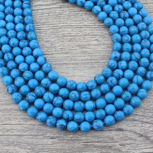 4/6/8mm Blue Faceted Turquois Beads,Howlite Beads Supply,Wholesale High Quality Turquoise Beads,Jewelry Making,DIY Turquoise Jewelry-EN280