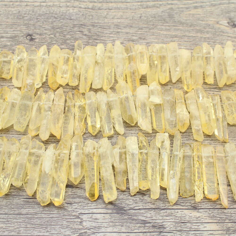 New Light Yellow Quartz Crystal Points Matte Raw Quartz Points Etsy UK