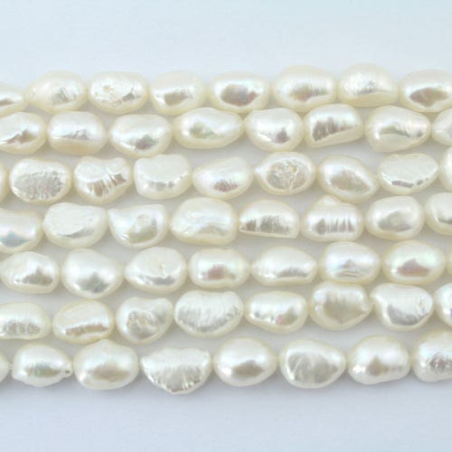 8-9 mm natürliche weiße Süßwasser Nugget Barock Perle,Großhandel,DIY Hochzeit / Brautschmuck,Gift-LN005-1