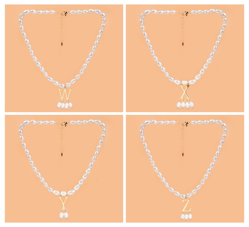 Collier Anne Boleyn, collier personnalisé bijoux pendentif initiale or collier de perles, cadeaux à personnaliser pour elle image 10