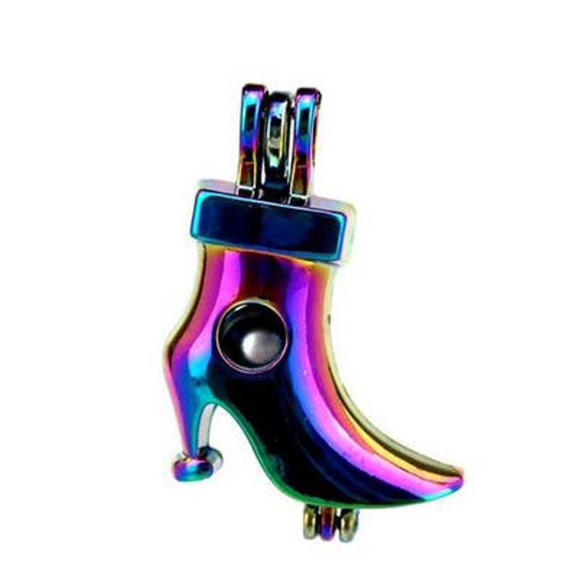 Essential Oil Diffuser Jewelry Necklace Making Wholesale Charms Akoya Oyster Cage Pendant 1PCS Choose Style Mixed Rainbow Color Pearl Cage