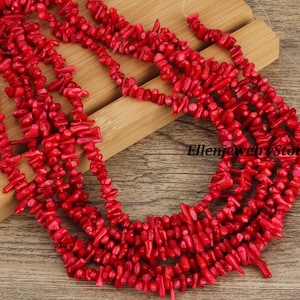 3x15mm Natural Coral Beads,Red Coral Beads,Branch Coral Beads,Stick Coral Beads,Cupolini Coral Beads,Wholesale Coral,Jewelry Making,DIY-EN43
