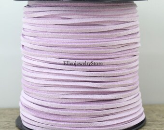 5-100 Yards New Lavender Spool,3MM x 1MM Faux Suede Cord,Leather Beading String for Bracelet Necklace Making,Loose Leather Cord Supply-A119