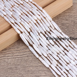 4-5x24-25mm Long Biwa Stick Pearls,Genuine Freshwater Biwa Pearls,Natural White Freshwater Toothpick Pearls,Wholesale Loose Pearls-PB006-9