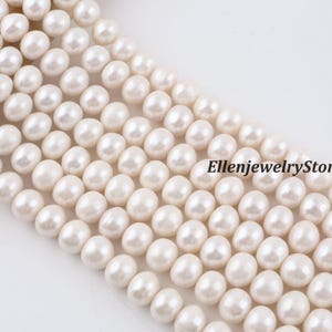 Perlas redondas blancas de agua dulce de 11-12 mm, hebra completa de 15,5'', suministros para la fabricación de joyas-BHY007