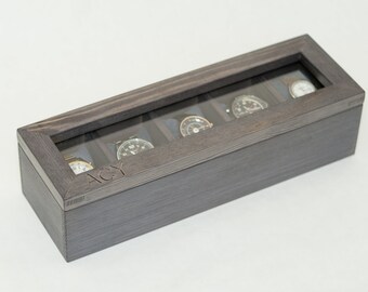 Watch Box for 5 watches, Watch Box, Watch Case, Men's Watch Box, Watch Box for Men, Wood Watch Box, Gift