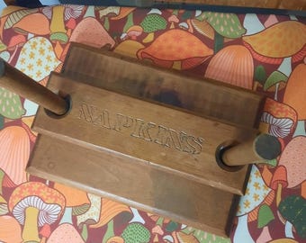 VINTAGE Wooden Napkin Holder Stand, Farmhouse, Cottagecore, Kitchen