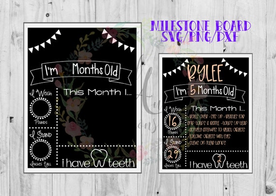Download Milestone Board / Monthly / First Year / Baby / SVG / PNG ...