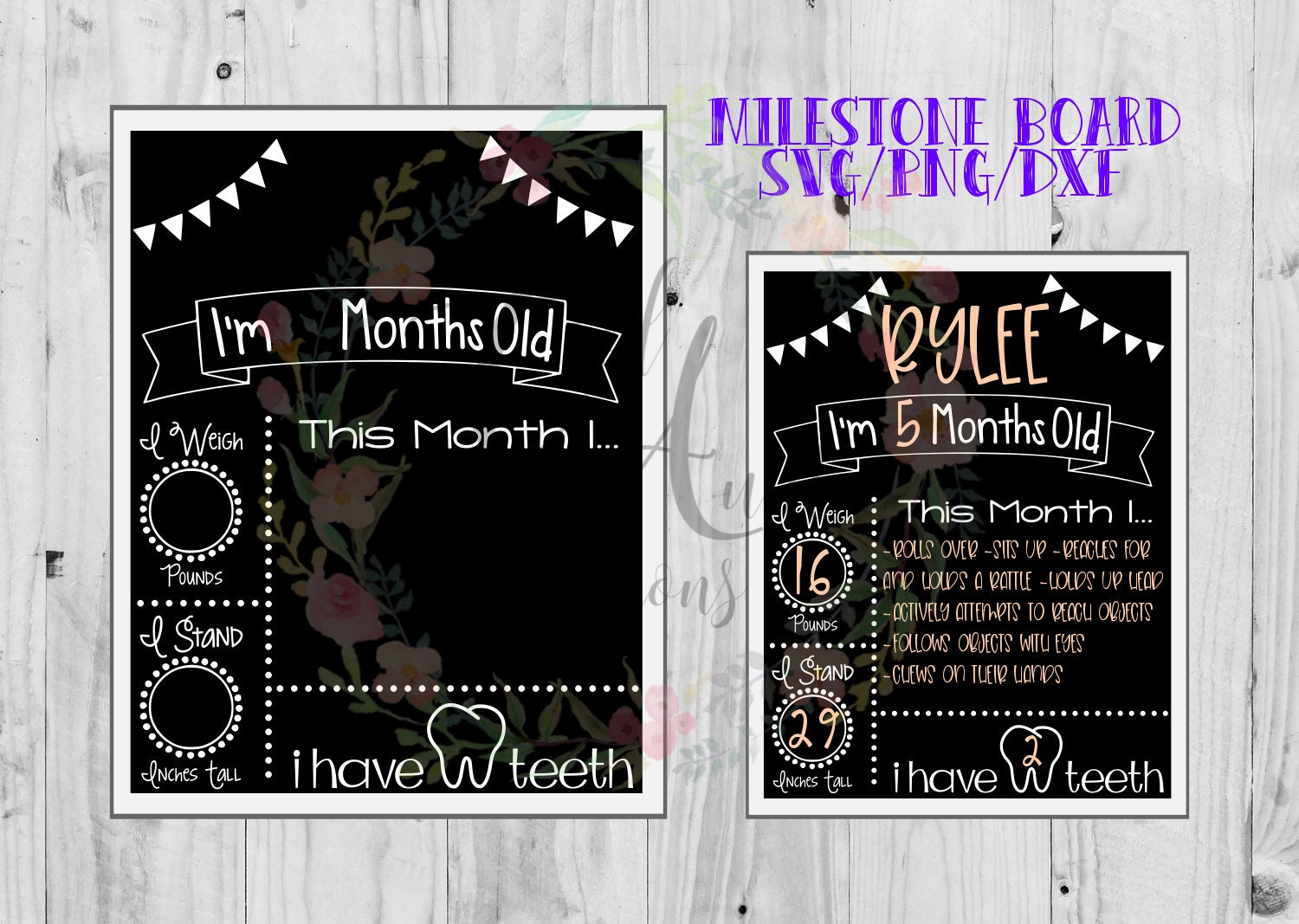 Milestone Board / Monthly / First Year / Baby / SVG / PNG ...