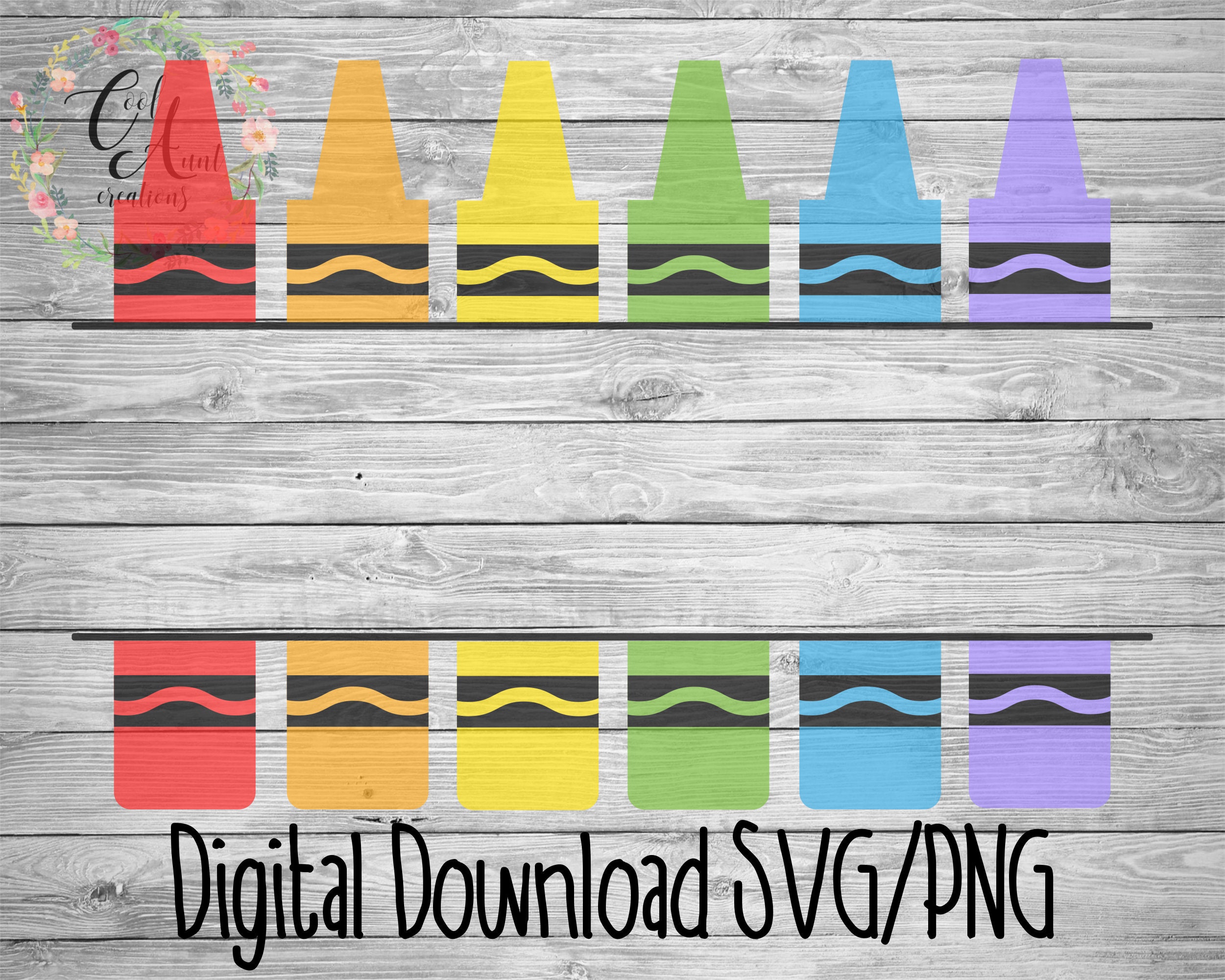Crayon Split Monogram Back To School Files Svg Png Etsy