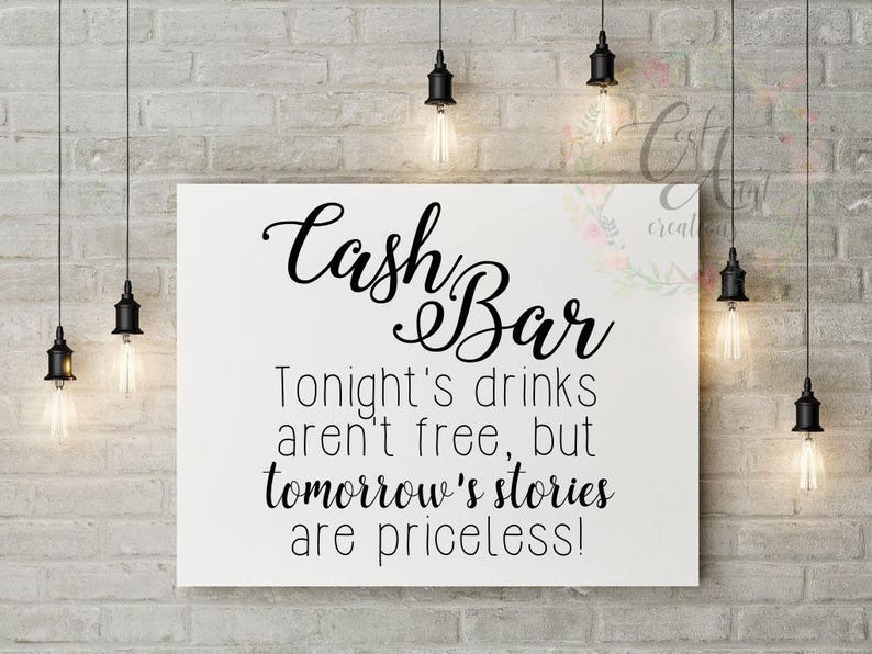 Download Cash Bar / Wedding / SVG / DXF / PNG / Digital Download | Etsy