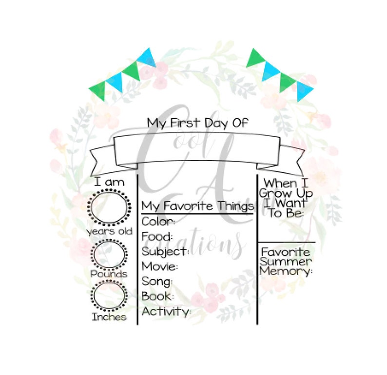 my-first-day-template-blue-and-green-digital-download-etsy