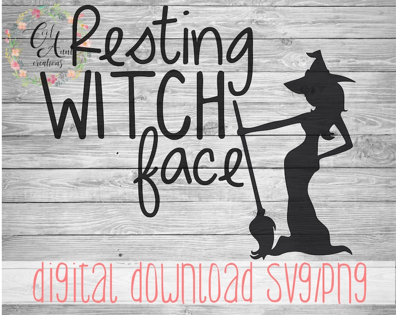 Resting Witch Face Halloween SVG PNG Digital Download