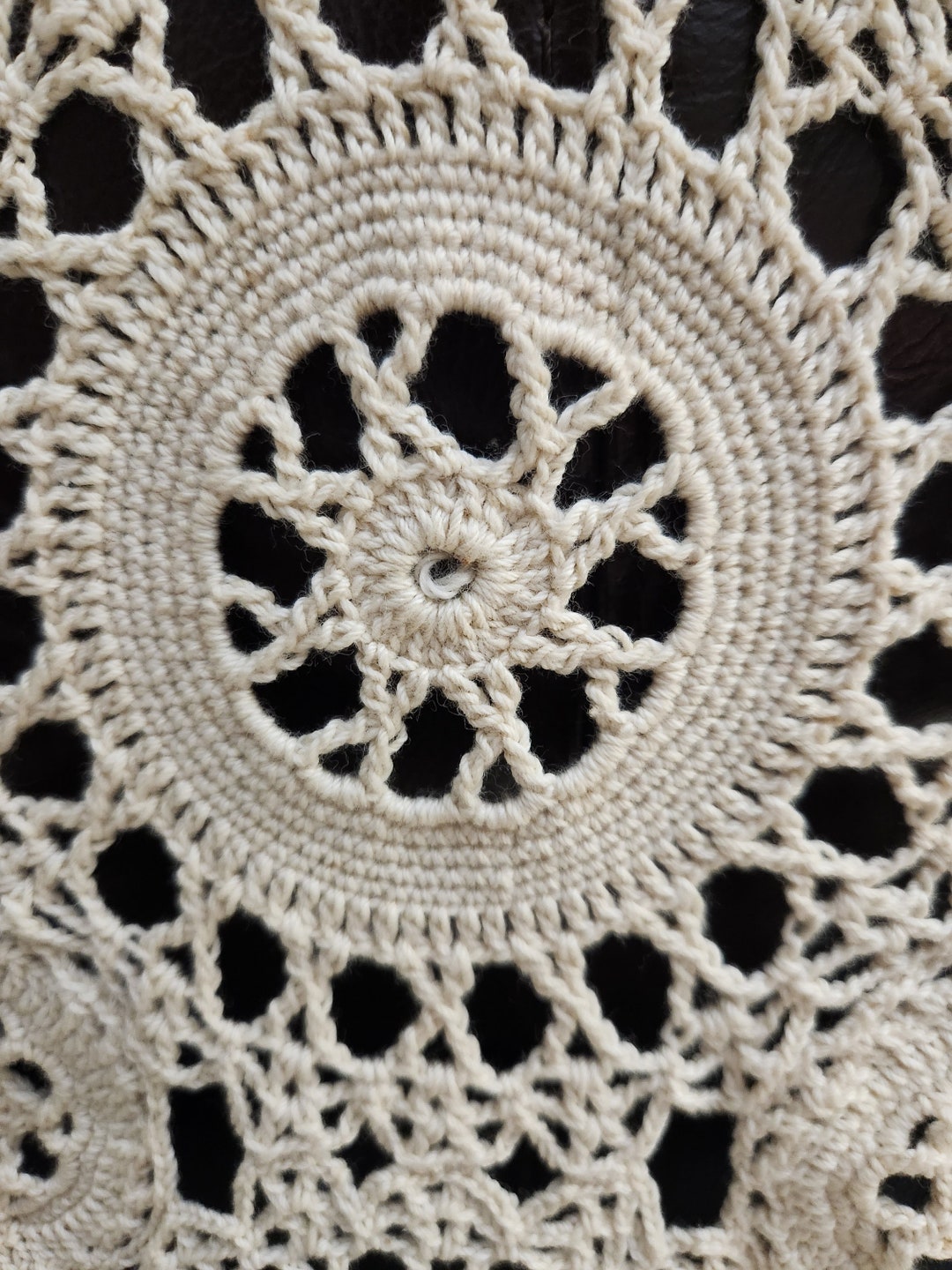 Large Vintage Crochet Table Bed Cover Linen Cloth Victoriann Etsy