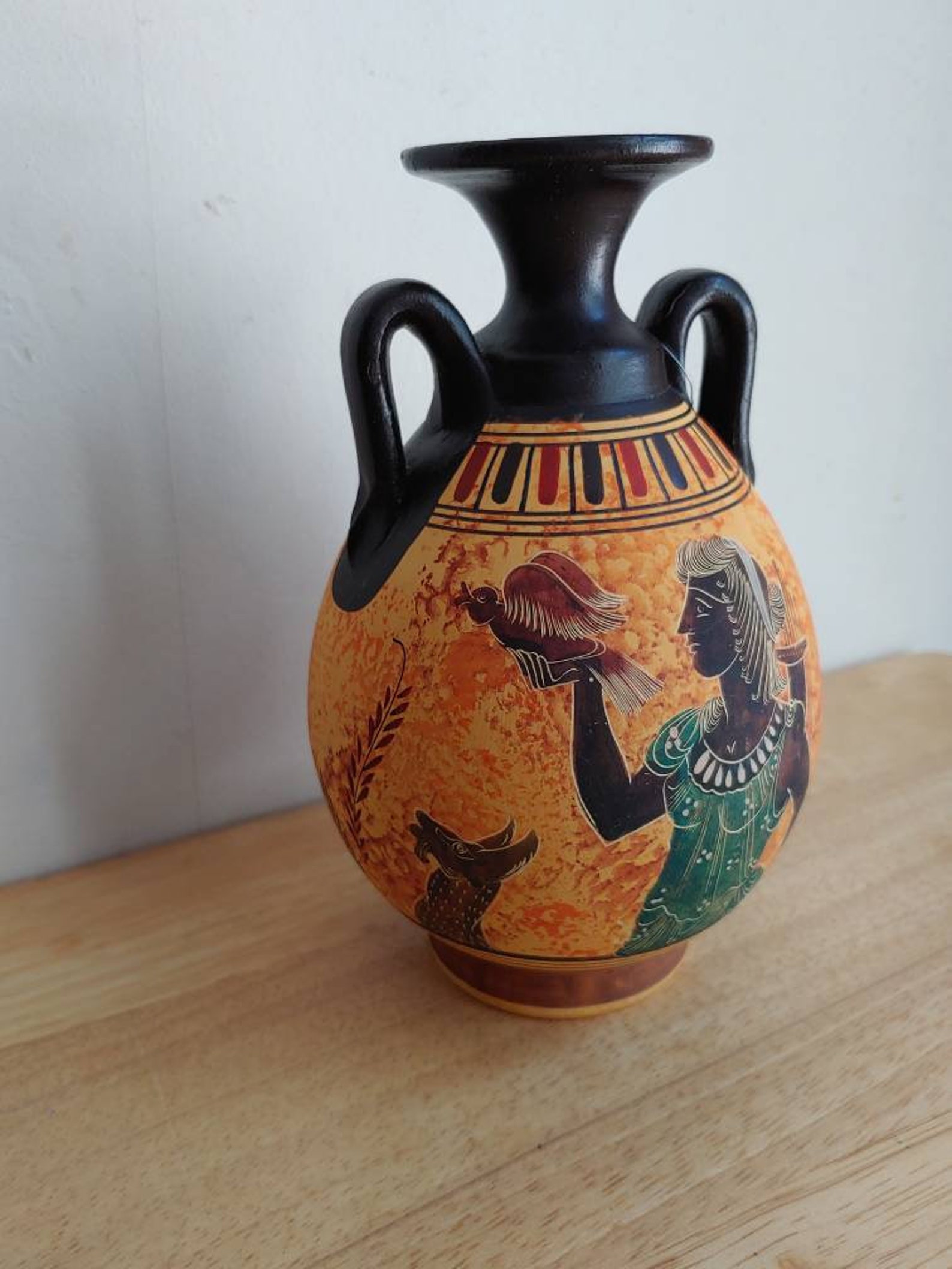 Egyptian Ancient Greece Vase Jug Replica Ceramic Hand Made Etsy