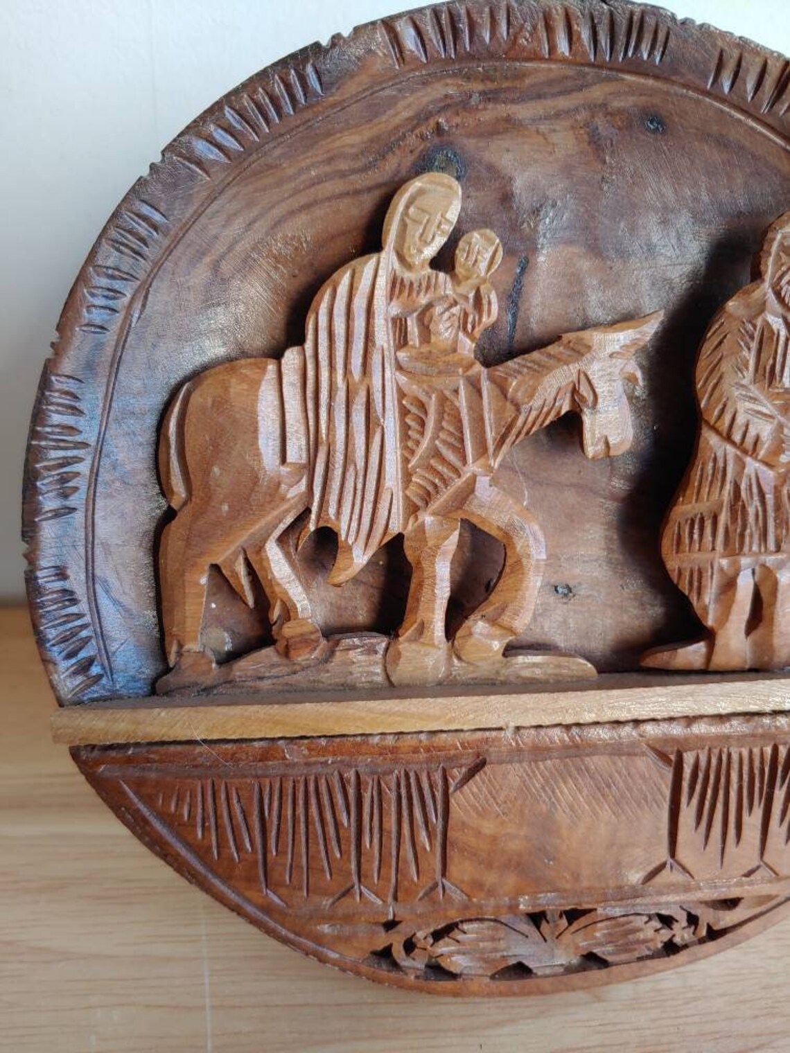 Beautiful Teak/Olive Wood Carving Isreal Folk Art Relief Etsy