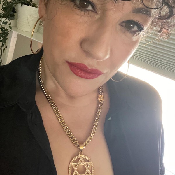 The Mega Magen 18k Gold Plated Chunky Bold Bling Magen Jewish Star of David Necklace by @2Jewesses