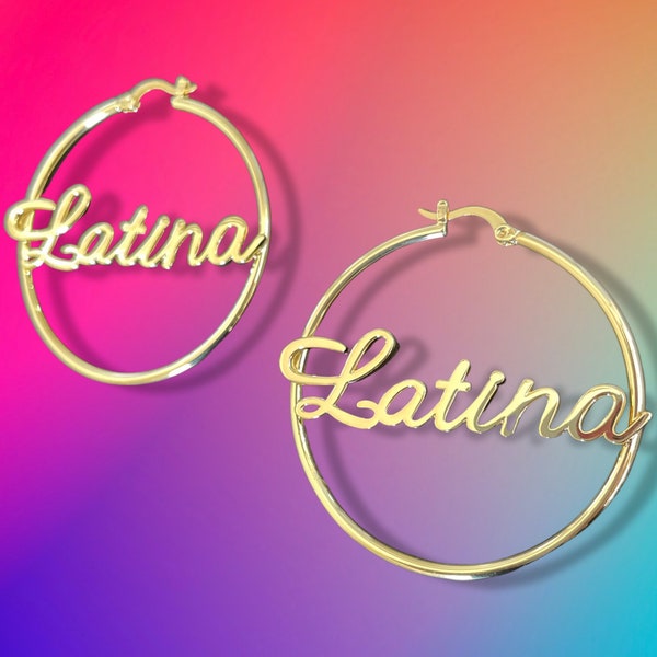 The LATINA KWEEN 14K Gold Plated Hoop earrings!  Broad City inspired Hoops S2 E08 and S3 E02 by 2JEWESSES Designs