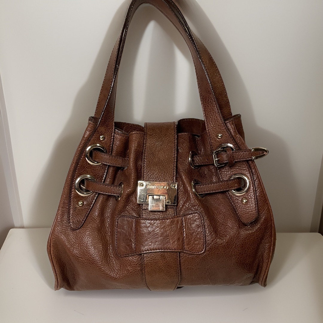 JIMMY CHOO Y2K Iconic Ramona Riki Shoulder Bag Soft Brown Leather Vintage 2000s Purse Etsy