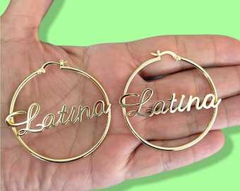 LATINA Queen Hoop Earrings  14K Gold Plated earrings!  Broad City inspired Hoops