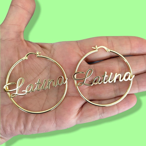 LATINA Queen Hoop Earrings  14K Gold Plated earrings!  Broad City inspired Hoops