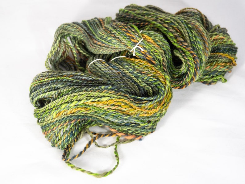 Handspun Yarn Fractal 2 ply Honeysuckle 1 colorway by Edgewood Garden Studio on Corridale Cross