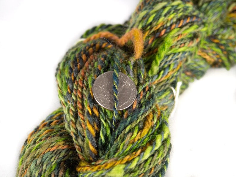 Handspun Yarn Fractal 2 ply Honeysuckle 1 colorway by Edgewood Garden Studio on Corridale Cross