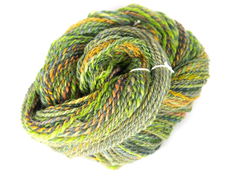 Handspun Yarn Fractal 2 ply Honeysuckle 1 colorway by Edgewood Garden Studio on Corridale Cross