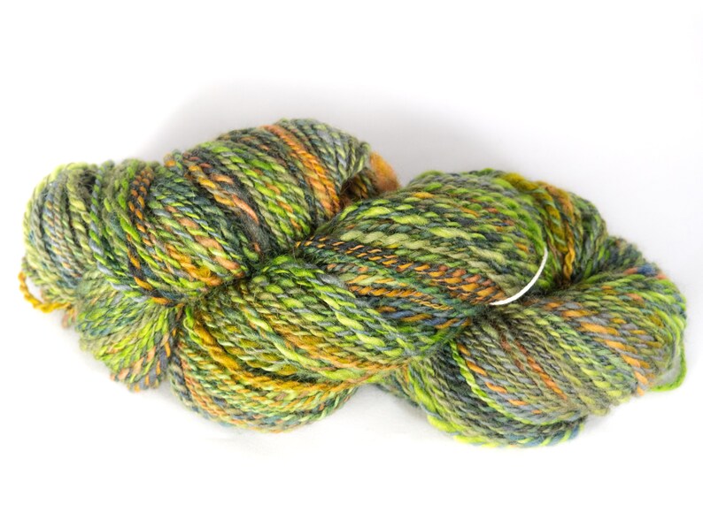 Handspun Yarn Fractal 2 ply Honeysuckle 1 colorway by Edgewood Garden Studio on Corridale Cross