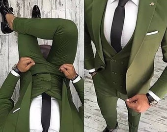 2018 Latest Coat Pant Designs Green Men Suit Slim Fit 3 Piece Tuxedo Groom Wedding Suits Custom Prom Blazer Terno Masculine