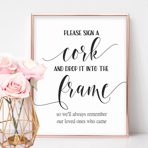 Cork Guest Book Wedding Cork Sign Alternative Guest Book Etsy
