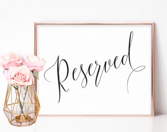 wedding reserved sign reserved sign weddings reserved seat etsy