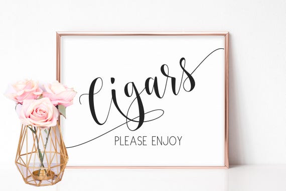Wedding Cigar Sign Printable Cigar Sign Cigars Sign Etsy